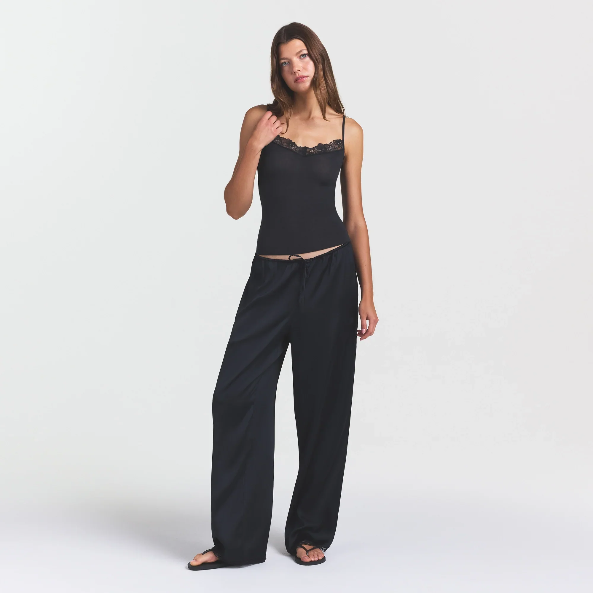 WOVEN SHINE LACE PANT | ONYX