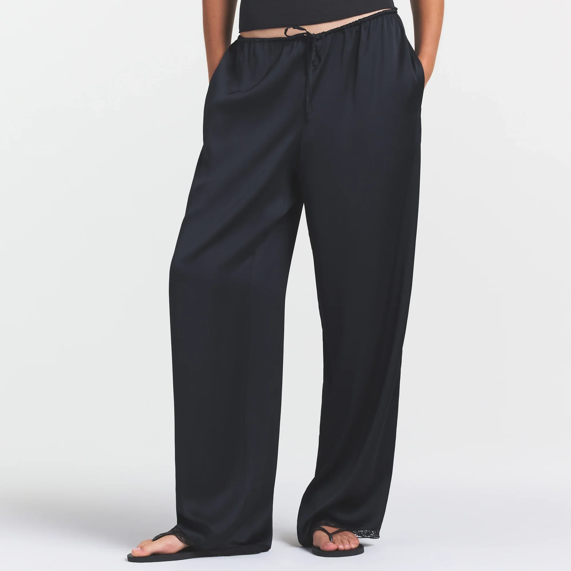 WOVEN SHINE LACE PANT | ONYX - Image 2